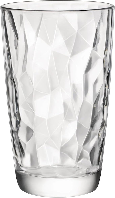 Bormioli Rocco Diamond Cooler Glasses, Clear, 16 oz, Set of 6