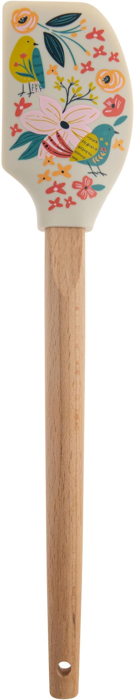 Karma, Silicone Spatula with Wood Handle Heat Resistant, Baking, cooking and Mixing Spatulas, Modern Farmhouse Kitchen Décor, Gift for Chef, Cooks, Housewarming Gift, Bird