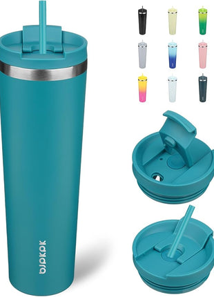 BJPKPK 34oz Tumbler With lid And Straw Stainless Steel Travel Coffee Mug Insulated Tumblers Cups,Laguna