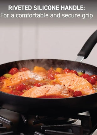 T-fal Ultimate Hard Anodized Nonstick Fry Pan Set 2 Piece, 10, 12 Inch, Oven Broiler Safe 400F, Cookware, Pots and Pans Set Non Stick, Kitchen Frying Pans, Cooking Skillets, Dishwasher Safe, Grey