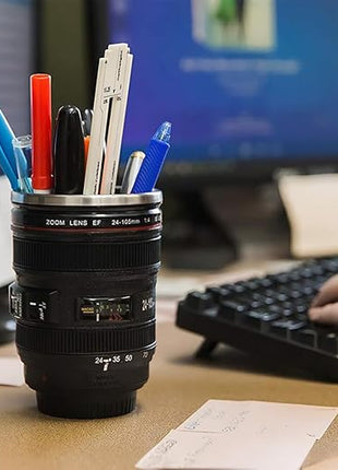 Camera Lens Coffee Mug with Slider Lid - Unique Photographer Gifts for Men & Women, Camera Mug Fun Shutterbug Gift Idea