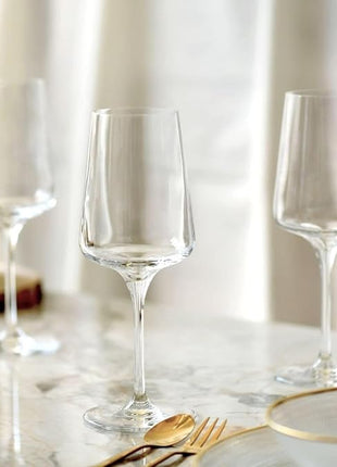 Krosno White and Sparkling Large Wine Glasses Drinking | 4 Pieces Set 13.5 fl oz | Infinity Collection | Elegant | Cocktail Crystal Set Wedding Gift | Lead-Free Glass | Homes, Restaurants & Kitchen