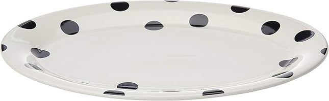 Kate Spade New York Deco Dot 14" Oval Serving Platter, 2.95 LB, White