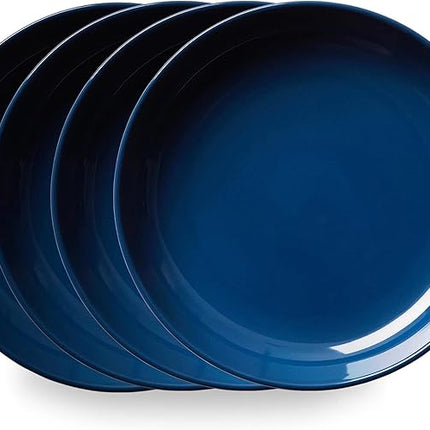 Corelle Stoneware 4-Pc Meal Bowl Set, Handcrafted Artisanal Double Bead Cereal Bowls, Solid Glaze Stoneware, 8-1/2-Inch Pasta Bowl Set, Oatmeal