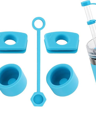 Silicone Spill Stopper Set Compatible with Stanley Cup 2.0 30oz & 40oz with Straw Cover (Set of 2, Pool Blue)