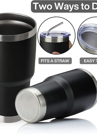 MEWAY 30oz Tumbler Double Wall Vacuum Insulated Travel Mug, Stainless Steel Tumbler with Lid, Durable Powder Coated Insulated Coffee Cup for Cold & Hot Drinks (MIX,4 PACK)