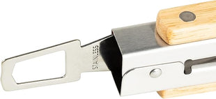 9" Tongs 18/0 Stainless Steel BBQ Grill Tongs with Ergonomic Real Oak Wood Handle for Cooking - Durable Grilling Accessory, Tongs for Cooking & Kitchen, Outdoor Barbecue, Easy to Clean