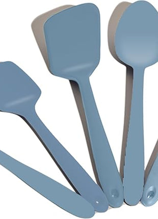 GIR: Get It Right 5-Piece Silicone Ultimate Kitchen utensils set - Ladle, Spatula, Flip, Spoon & Spoonula - Non toxic cooking utensils for Nonstick Cookware, Cooking and Baking - Slate