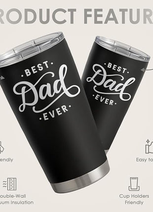 SANDJEST Dad Tumbler Gifts for Dad from Daughters Sons - 20oz Stainless Steel Insulated Coffee Travel Mug Christmas, Birthday, Father's Day Gift