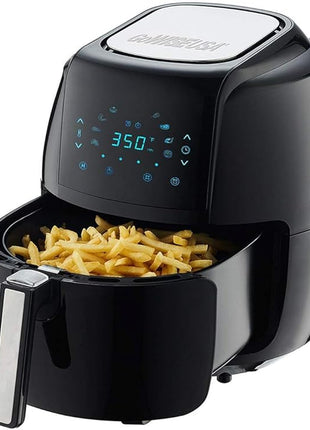 GoWISE USA GWAC22003 5.8-Quart Air Fryer with Accessories, 6 Pcs, and 8 Cooking Presets + 100 Recipes (Black), Qt
