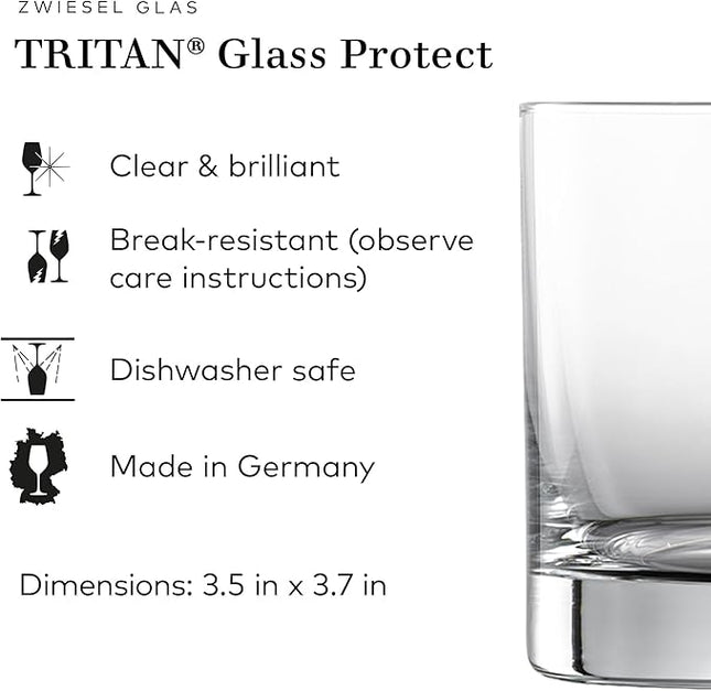 ZWIESEL GLAS Paris Whiskey Glass 13.5 Ounce (Set of 6), Bar Tumbler for Whiskey, Dishwasher-Safe Tritan Crystal Glasses, Made in Germany
