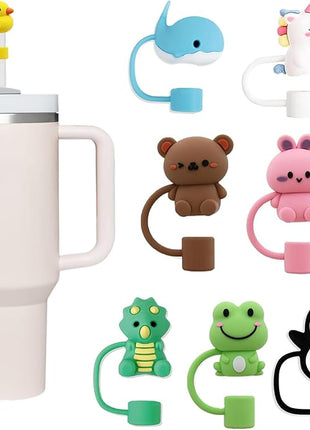 8S Straw Cover for Stanley Cup, Silicone Straw Topper for Stanley Cup 30&40oz with Tumblers, 10mm 0.4in Lid Accessories (Reusable)