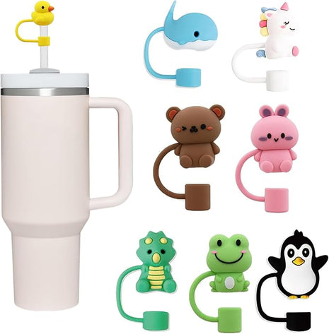 8S Straw Cover for Stanley Cup, Silicone Straw Topper for Stanley Cup 30&40oz with Tumblers, 10mm 0.4in Lid Accessories (Reusable)