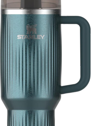 STANLEY Quencher H2.0 Tumbler with Handle and Straw 40 oz | Flowstate 3-Position Lid | Cup Holder Compatible for Travel | Insulated Stainless Steel Cup | BPA-Free | Fluted Marina Shine