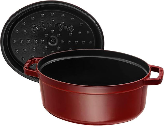 STAUB Cast Iron Roaster/Cocotte, Oval 33 cm, 6.7 L, Grenadine