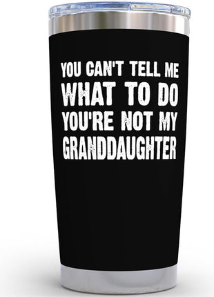 Grandpa Christmas Gifts from Granddaughter - 20oz Black Tumbler Cool Grandfather Idea Best Xmas Presents For Elderly Dad Grandfather Birthday Present for Granddad Christmas Gifts for Grandpa Tumbler