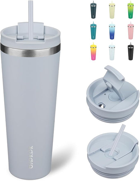 BJPKPK 26oz Stainless Steel Insulated Tumbler With lid And Straw Travel Coffee Thermal Tumblers Cup For Women And Men,Modern Blue