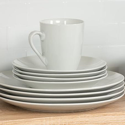 10 Strawberry Street Simply Coupe 16 Piece Dinnerware Set, White - SM-1600-CP-SW