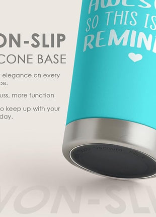 SANDJEST Sometimes You Forget That You’re Awesome So This Is Your Reminder Tumbler Gift Set - Birthday, Christmas Inspirational Gifts for Women, Men - 20oz Insulated Coffee Travel Mug