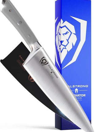 Dalstrong Chef Knife - 8 inch - Gladiator Series - Smoke Grey ABS Handle - Forged High Carbon German Steel - Full Tang Kitchen Knife - w/Sheath - Razor Sharp Cooking Chef's Knife - NSF Certified
