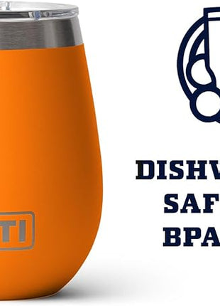 YETI Rambler 10 oz Wine Tumbler, Vacuum Insulated, Stainless Steel with MagSlider Lid, King Crab