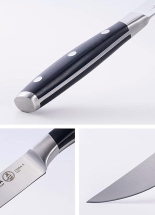 Messermeister Avanta 5” Fine Edge Steak Knife Set - German X50 Stainless Steel - Rust Resistant & Easy to Maintain - Includes 4 Steak Knives