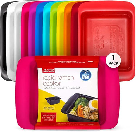 Rapid Ramen Cooker | Microwavable Cookware for Instant Ramen | BPA Free and Dishwasher Safe | Perfect for Dorm, Small Kitchen or Office | Pink, 1-Pack