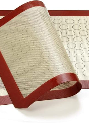 Wildone Baking Sheet with Silicone Mat Set, Stainless Steel Cookie Pan with Baking Mat, Size 16 x 12 x 1 Inch, Set of 4-2 Sheets + 2 Mats