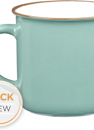 Christian Art Gifts Mint Green Camp Style Ceramic Coffee Mug – 13 oz. Microwave and Dishwasher Safe Novelty Drinkware Inspirational Scripture Coffee and Tea Mug with Worship Hymn Song: Amazing Grace