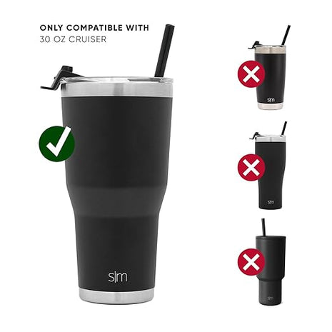 Simple Modern 30oz Cruiser Tumbler Handle | Reusable, Dishwasher Safe, BPA Free Accessory for Insulated Stainless Steel Travel Cup | Tumbler NOT Included | Cruiser Collection | Midnight Black