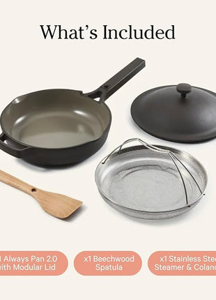 Our Place Always Pan 2.0-10.5” (2.6 Qt) Nonstick, Toxin-Free Ceramic Cookware | Patented 10-in-1 Aluminum Frying & Sauté Pan | Safe for Oven, Induction & All Cooktops up to 450°F | Char