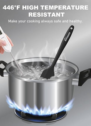 NileHome Silicone Spatula Set, 6 Pieces Food Grade Kitchen Utensils with Silicone Brush Heat Resistant BPA-free Rubber Spatula for Scraping, Baking, Cooking, Mixing