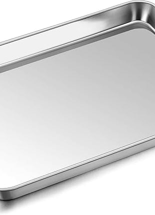 P&P CHEF 12.5 Inch Baking Cookie Sheet, Oven Pan Tray Stainless Steel Sheet Pan for Kitchen, Oven Bakeware for Multi Uses, Shiny Look & Dishwasher Safe, Healthy & Heavy Duty, 1Pc