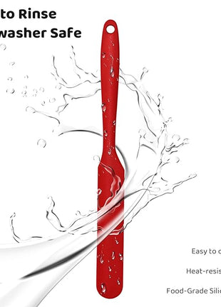 Silicone Jar Scraper with Long Handle, Jam Spreader for Peanut Butter, Kitchen Spatula for Baking and Cake Icing, Small Silicone Spatula, 2Pcs