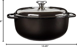 Lodge Manufacturing Company EC6D18 Enameled Dutch Oven, 6 qt, Midnight Chrome