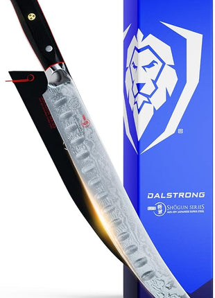 DALSTRONG Butcher Knife - 10 inch - Shogun Series ELITE - Japanese AUS-10V Super Steel - G10 Handle Cimitar Breaking Knife Gift - Vacuum Treated BBQ Brisket Knife - Sheath Included