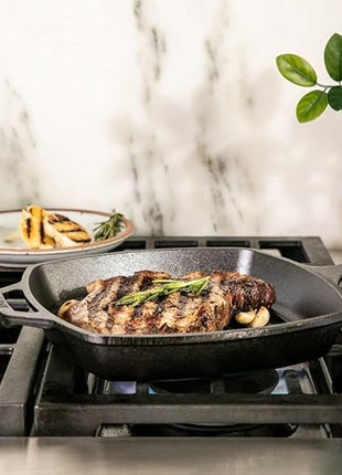 Lodge Cast Iron Grill Pan, Square, 10.5 Inch