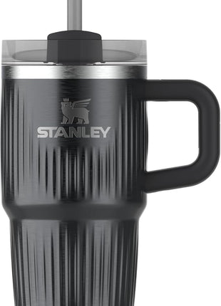 STANLEY Quencher H2.0 Tumbler with Handle and Straw 20 oz | Flowstate 3-Position Lid | Cup Holder Compatible for Travel | Insulated Stainless Steel Cup | BPA-Free | Fluted Black