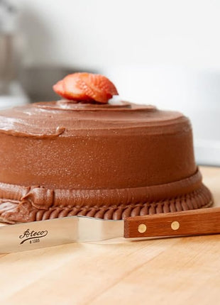 Ateco 1385 Offset Spatula with 4.5-Inch Stainless Steel Blade, Wood Handle, 4.5 Inch, natural