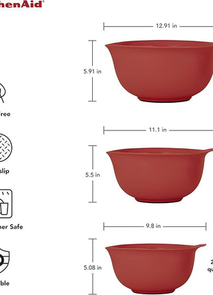 KitchenAid Universal Mixing Bowls, Set Of 3, Empire Red