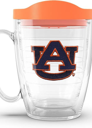 Tervis Made in USA Double Walled Auburn Tigers Insulated Tumbler Cup Keeps Drinks Cold & Hot, 16oz Mug, Emblem