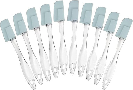 Mini Spatulas Set - 10 Piece Heat Resistant Silicone Spatula - Pro-Grade Multipurpose Kitchen Tool for Baking, Cooking, Mixing, and More - Non-Stick, Dishwasher Safe Bright and Small Spatula - Gray