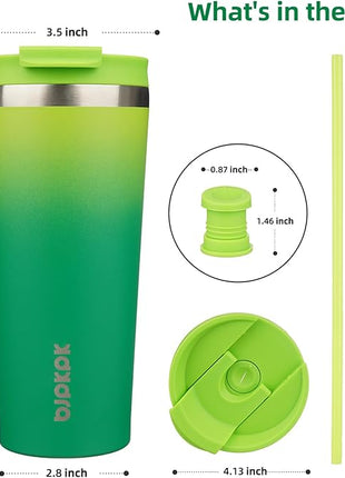 BJPKPK 22oz Tumbler With lid And Straw Stainless Steel Travel Coffee Mug Insulated Tumblers Cups,Bamboo Grove