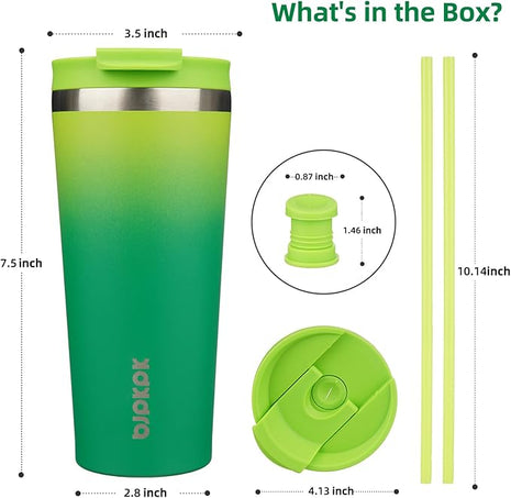 BJPKPK 22oz Tumbler With lid And Straw Stainless Steel Travel Coffee Mug Insulated Tumblers Cups,Bamboo Grove