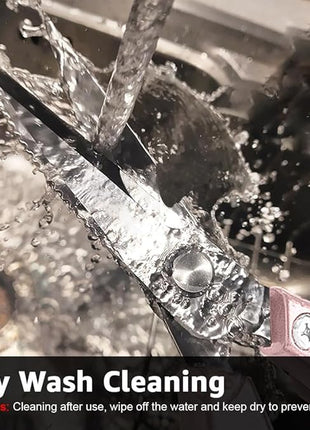 2 Pack ONEBOM Kitchen Shears,Kitchen Scissors Heavy Duty Serrated Blade for Cutting Meat, Food, Fish, Poultry Sharp Scissors, Apartment Kitchen Accessories,Gift Herb Scissor(Rose Glod)