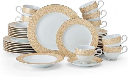 Mikasa Parchment Gold 40 Piece Dinnerware Set, Service for 8