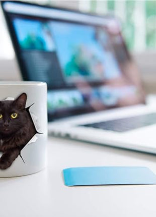 Winston & Bear Black Cat Coffee Mug - Funny Ceramic Coffee Mug Gift for Cat Lovers - Cute Novelty Cup for Men and Women (11oz)