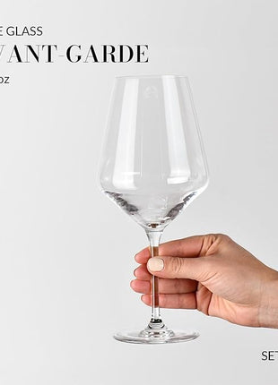 Krosno Crystal Red Wine Glasses | Set of 4 | 24.7 oz | Avant-garde Collection | Ideal for Home, Restaurant and Party | Dishwasher Safe | Lead-Free Crystal Glass