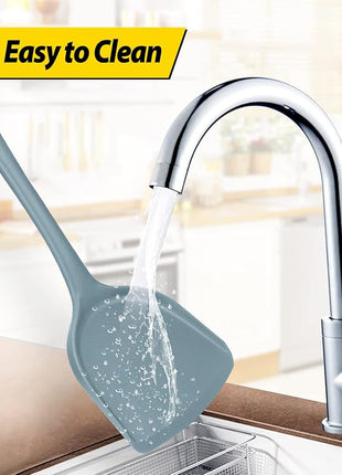 Pack of 2 Silicone Wok Spatula, Non-Stick, Heat Resistant, Easy to Clean and Dishwasher Safe, Seamless Kitchen Utensil for Cooking, Baking, Stir-Fry