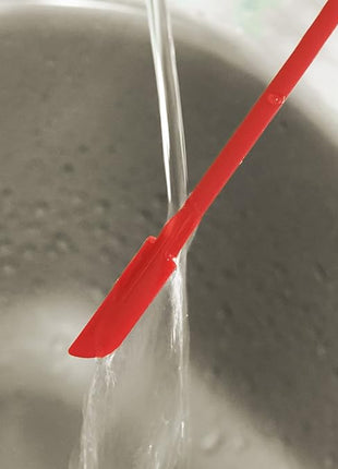 Mini Spatula Silicone Spatula Set - Cuttte 2pcs Small Makeup Scrapers for Cosmetics, Reusable Beauty Tiny Tools, Thin Jar Scraper, Get Last of Makeup Out, Black and Red